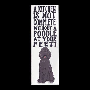 Black Poodle Dog Art Kitchen Magnet Handmade Decor
